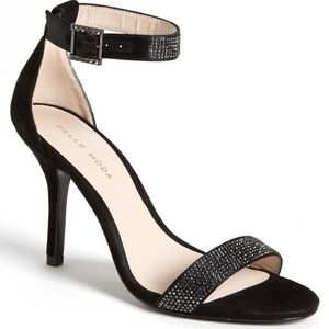 PELLE MODA Kacey sandal heels sparkle black size 8.5